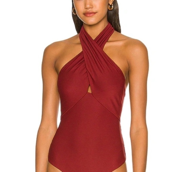 ALIX NYC Oliver Bodysuit in Crimson - Picture 3 of 13